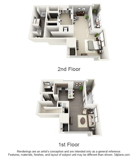 Floor plan for 1 bed, 1 bath, 1715 sqft